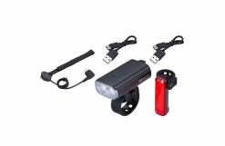 BBB Kit éclairage Vélo StrikeDuo Avant 1200 Lumen + Feu Arrière Signal + Télécommande